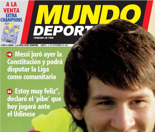 Portada de El Mundo Deportivo de Barcelona de fecha 27 de septiembre de 2005.