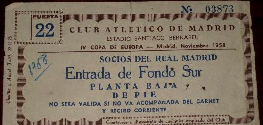 Entrada del partido Atlético de Madrid-CDNA de Sofía disputado en el Santiago Bernabéu.