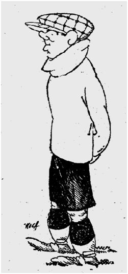 Óscar caricaturizado por Roca en 1924.