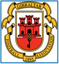 Escudo de la Federación Gibraltareña de Fútbol. Una de las veteranas en Europa.