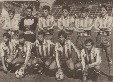 Atlético Madrileño 1983/84 04 de septiembre de 1983. Atlético Madrileño 1 Racing de Santander 0 Fotografía cedida por cortesía de Piti BC 