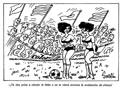 Quizás cuando el redactor de “Marca” invocaba “una selección bien hecha”, estuviese pensando en lo que el humorista navarro Serafín ilustró 15 años después (1972).