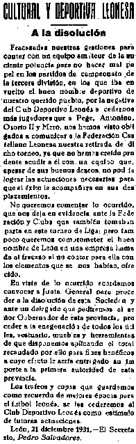 Diario de León, 22/12/1931