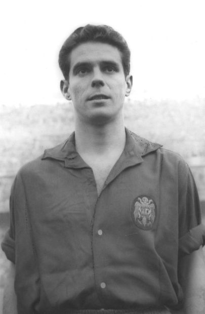 José Mª Zárraga, con la camiseta de nuestra selección nacional.
