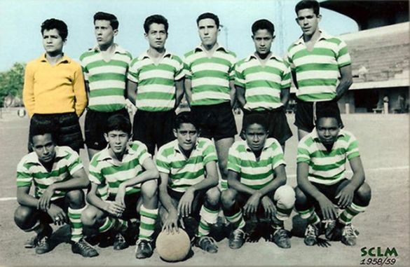 ESCALÃO DE JÚNIORES – ÉPOCA 1958/59 Braga Borges - André - Lino Alonso - Flores (Gomes) - Bessa - Cunha -James - Manuel António - Ashok - Eusébio - Madala