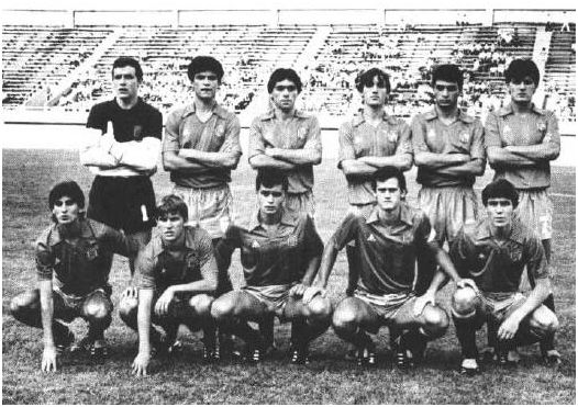 Alineación de España en el Mundial juvenil de la URSS 1985, extraída del Informe Técnico oficial del torneo.