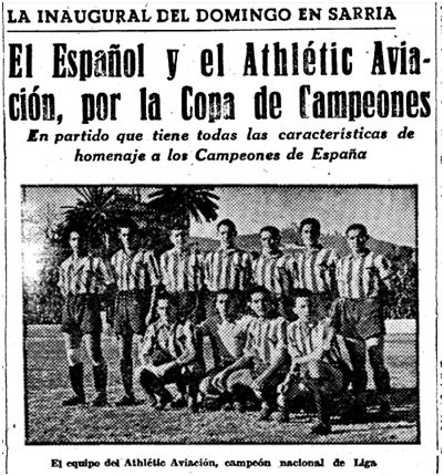 (Mundo Deportivo: 28 de agosto de 1940, página 1).