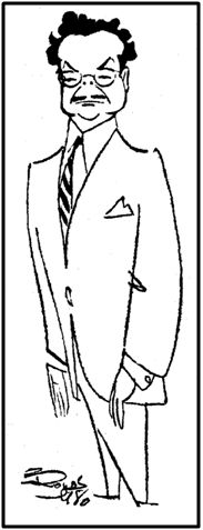 Armando Muñoz Calero, Presidente de la FEF, caricaturizado por Cronos en 1949.