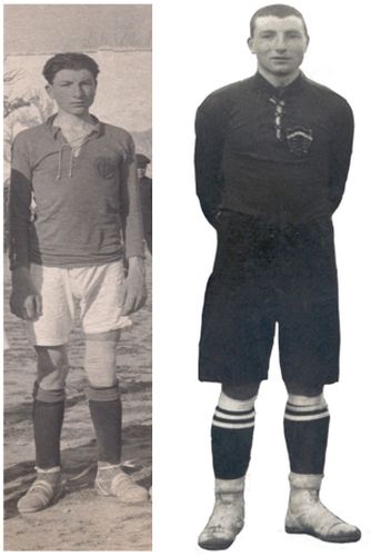 A la izquierda Jesús Pagán con apenas 18 años cuando defendía la camiseta verde manzana del Levante de Murcia. A la derecha, tres años más tarde, con la camiseta roja del ya denominado Real Murcia (FOTOS ARCHIVO PEDRO GARCÍA)
