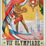 Cartel de la Séptima Olimpiada moderna.