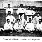 Imagen 1: Alineación de “X”, campeón del Campeonato de Cataluña de 1906 – 1907. Fuente: Los Deportes, Año 11, número 449, 30 de marzo de 1907, página 341. Fotografía de J. Busqueta.
