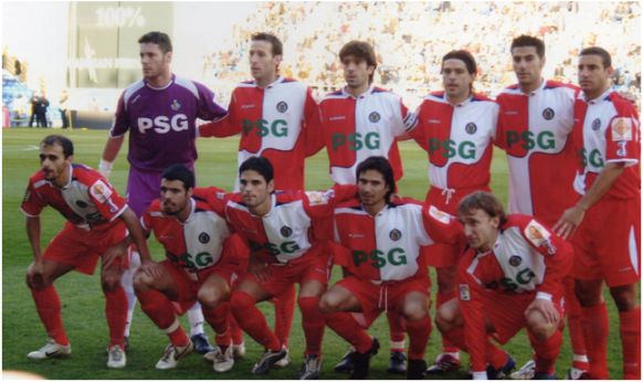 2005-06: De pie: Calatayud, Pulido R., Belenguer, Contra, Riki, Matellán. Agachados: Pernía, Celestini, Gavilán, Pachón, Diego Rivas.