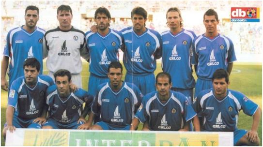 2006-07: De pie: Güiza, Abbondanzieri, Belenguer, Paunovic, Alexis, Casquero. Agachados: Contra, Nacho, Celestini, Mario Cotelo, Paredes.